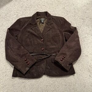 POLO JEANS Co. RALPH LAUREN Women's Brown Corduroy Jacket Size L Preppy